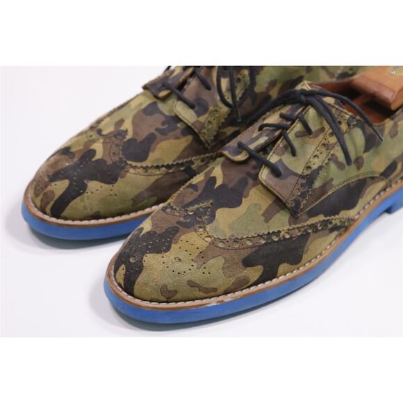 Del Toro Green Camo Camouflage Wingtip Derby Oxford Dress Shoes Mens 11 M main image 6